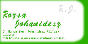 rozsa johanidesz business card